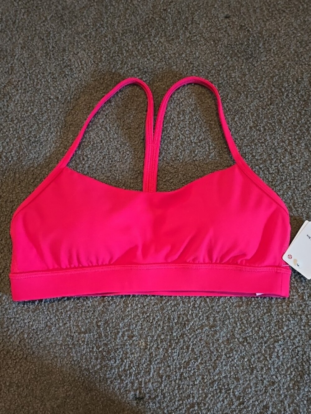 NWT lululemon athletica Bright Pink Thin-Strap Sports Bra - Picture 2 of 5